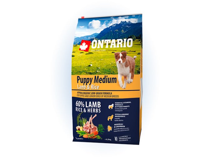 ontario puppy medium lamb rice 6 5 kg original