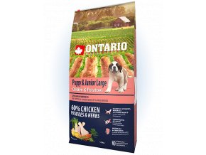 ontario puppy junior large chicken potatoes 12kg 4 konzervy zdarma original