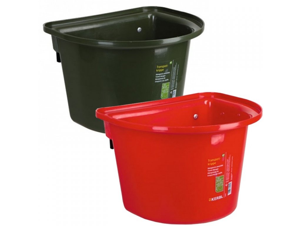 Závěsný kbelík na krmivo 12 l, bez madla, tmavě zelená