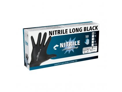 101073 rukavice nitrilove cerne dlouhe 30 cm