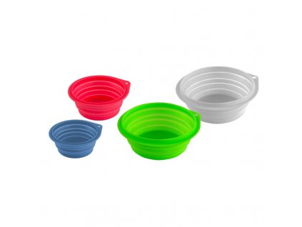 10363 miska silikonova pro psy kocky skladaci 2000 ml seda