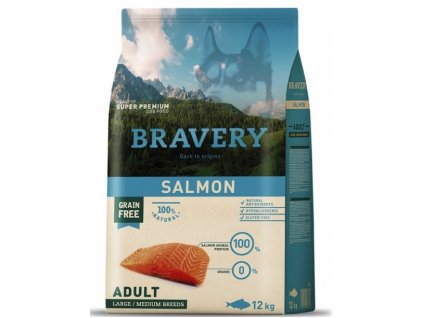 BRAVERY dog ADULT Large / Medium Grain Free salmon 12kg | Tenesco.cz