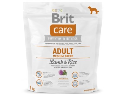 3528 brit care adult medium breed lamb rice 1kg