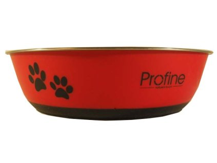 Profine nerezová miska 400ml s gumou S (červená)