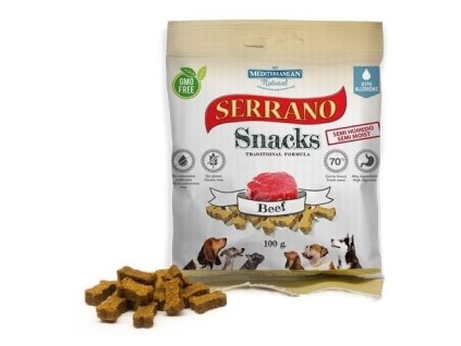 7152 serrano snack meditky hovezi 100g treninkove kosticky