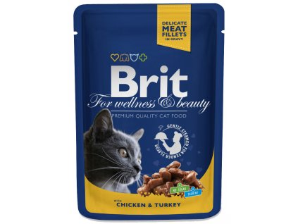 10851 brit premium cat pouches s krocanem a kurecim 100 g 20 4 zdarma