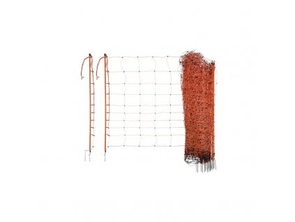 Síť k elektrickým ohradníkům na ovce Ovinet, 90cm, 50m, oranžová, 2 hroty