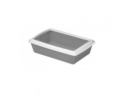 695175 toaleta pro kocky tray 2 kocici wc s okrajem 50x35x12cm kamenne seda