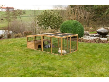 KERBL výběh pro králíky, odklopný s domečkem, 220 x 115 x 75 cm(5)