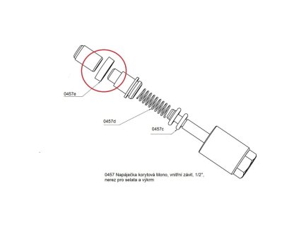 736253 tesneni k napajecce korytove mono vnitrni zavit 1 2 nerez pro selata a vykrm