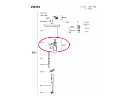 736346 medikator dosatron d25re2 0 2 2 nahradni dily davkovaci hlava