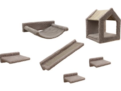 Škrabadlo pro kočky Monte Baldo, sada nástěnných pater, taupe, 6 ks