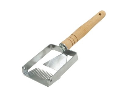 vidlicka odvickovaci nerezova s drevenou rukojeti