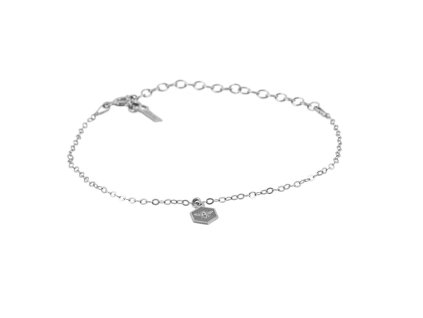 naramek s priveskem vcela na hexagonu rhodiove stribro