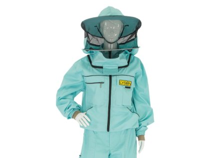 bunda s kloboukem zapinani na zip tyrkysova