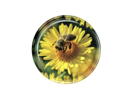 Víčko na sklenici Včela na kopretině ND64, Ø82 mm