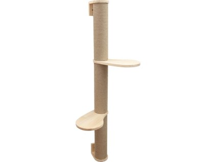 Škrabadlo pro kočky, nástěnný sloupek s odpočívadly, 127 cm