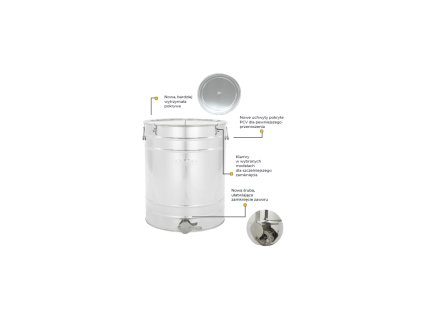 nadoba na med nerezova 300 l 420 kg nerezovy ventil 2 uchyty classic