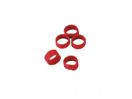 Kroužky na slepice, spirálové, 16 mm, 20 ks, červená