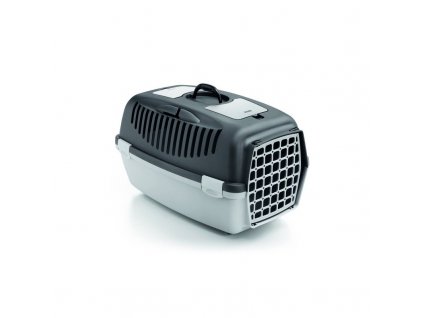 8830 1 prepravka pro psy a kocky gulliver 3 tmave seda svetle seda 61x40x38cm plastova dvirka
