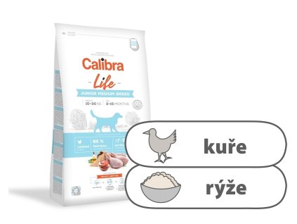 Calibra Dog Life Junior Medium Breed Chicken 12 kg