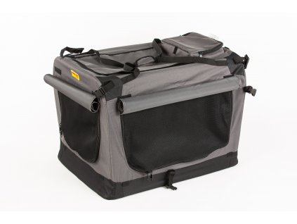 Transportní box, skládací kenelka Cool Pet Plus M šedá – 60 x 42 x 42 cm