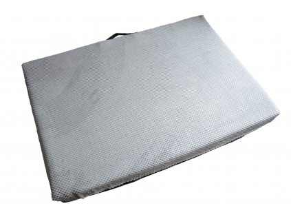 Matrace 2 XL, Světle šedá ekokůže/velur – 89 x 62 x 10 cm