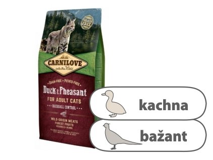 Carnilove CAT Duck & Pheasant for Adult Cats Hairball Control 6 kg