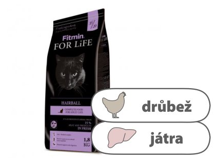 Fitmin For Life Hairball kompletní krmivo pro kočky 1,8 kg