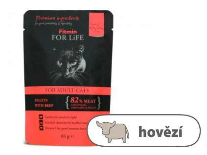 Fitmin For Life Hovězí kapsička pro kočky 85 g
