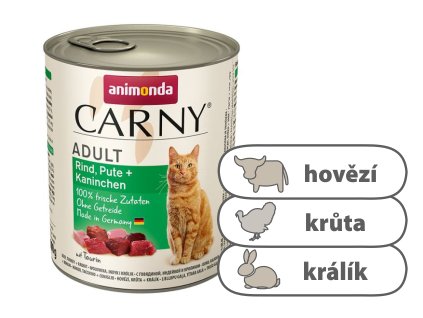 Animonda CARNY Adult – hovězí, krůta, králík 800 g