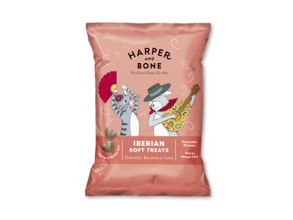 H&B Cats & Dogs Iberské měkké pamlsky kuře, losos & tuňák 90g