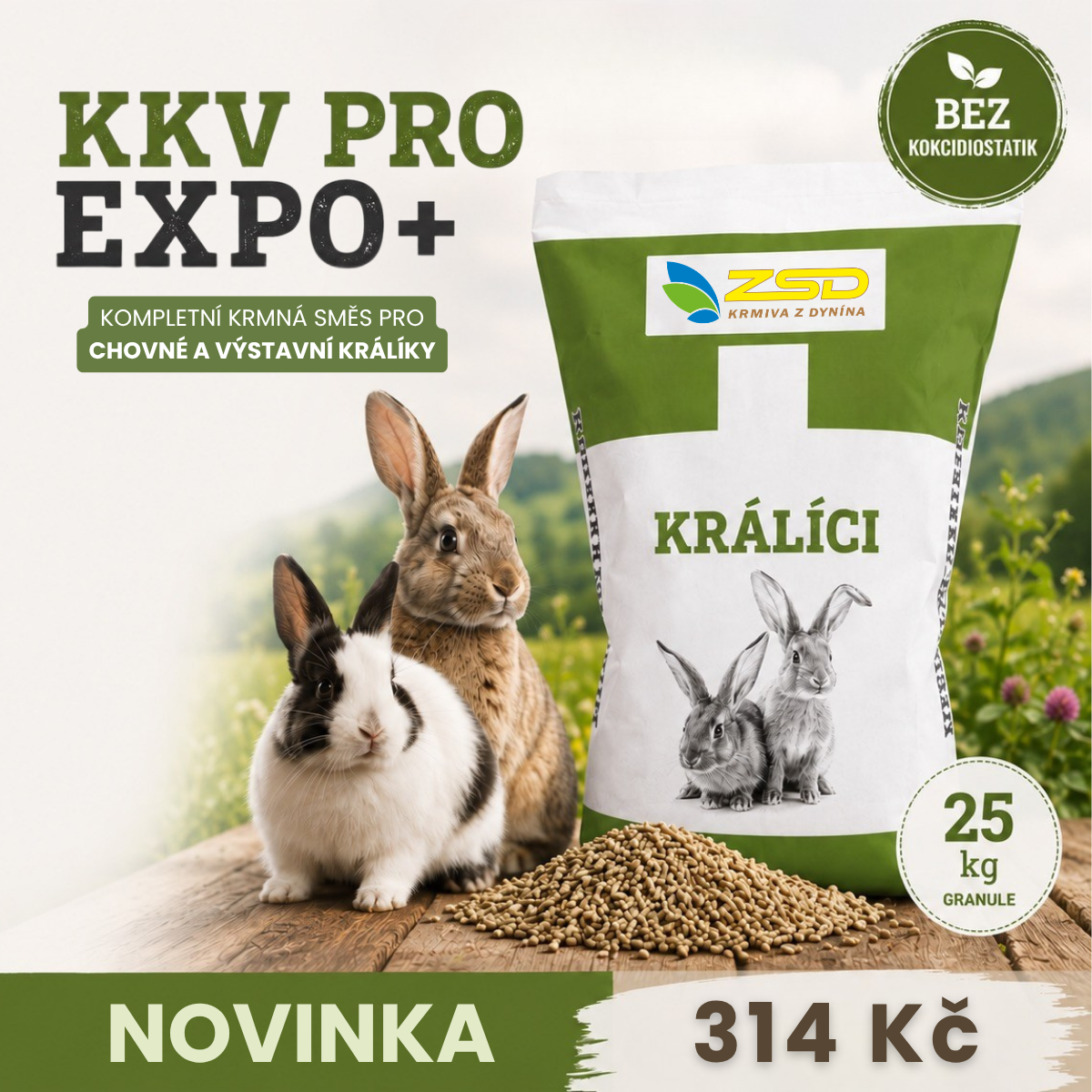 krmná směs pro chovné a výstavní králíky