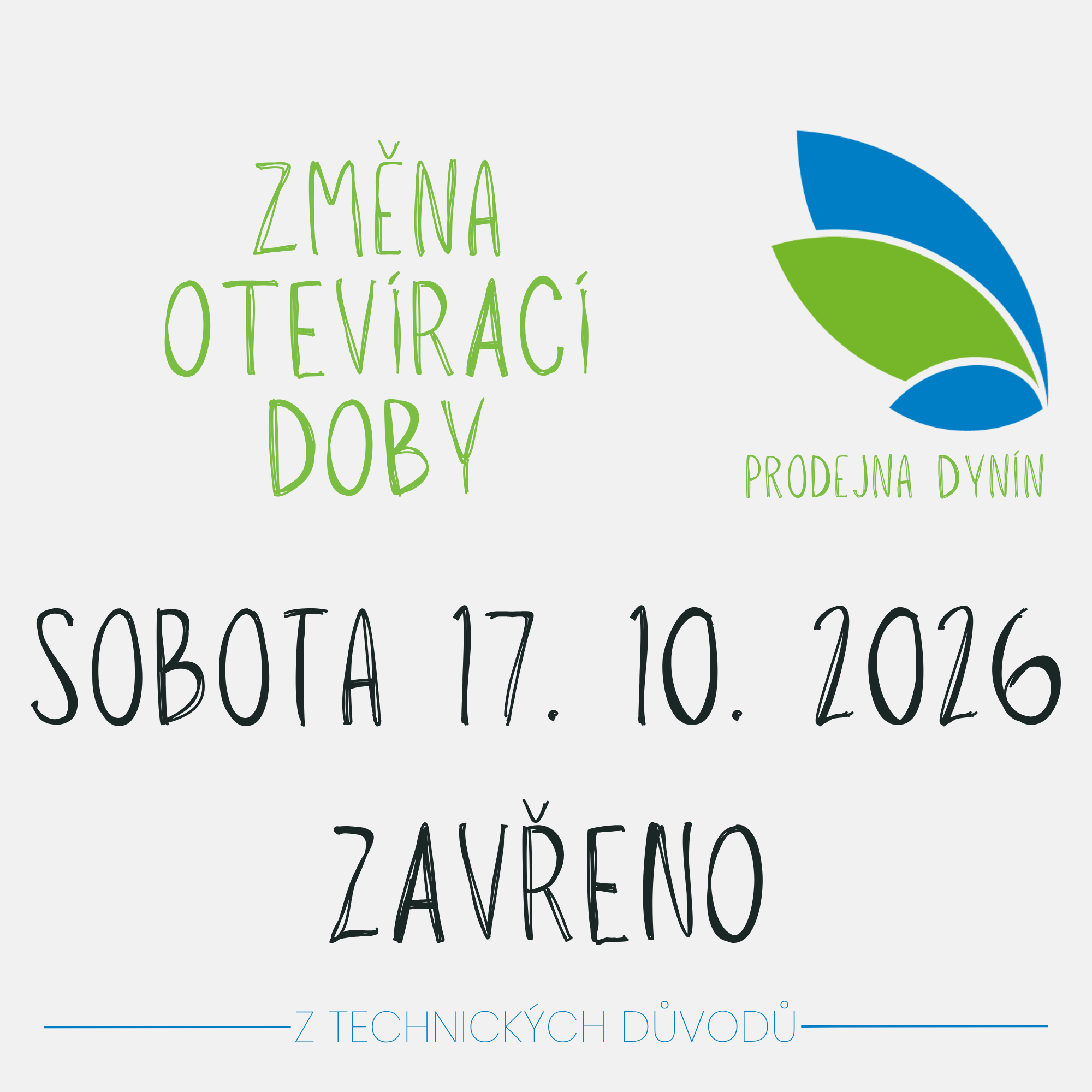 Otevírací doba 17.10.