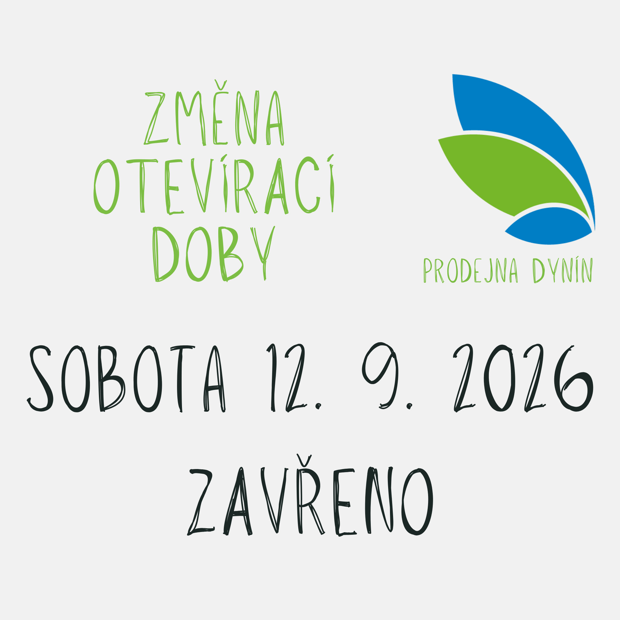 Sobota provoz zavřeno