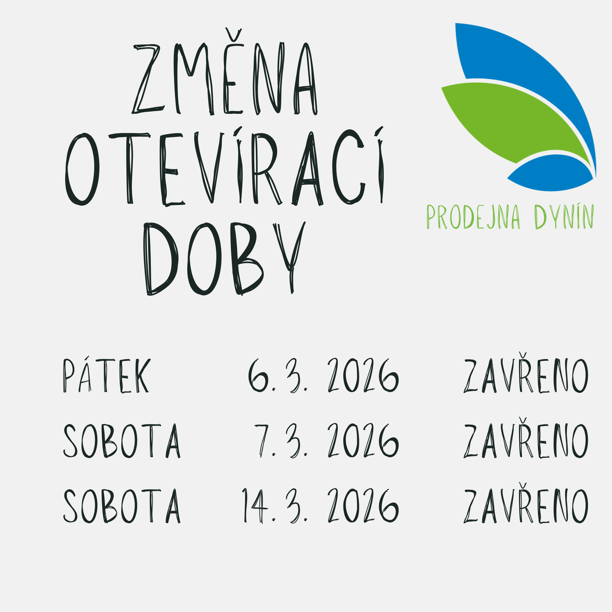 změna otevírací doby