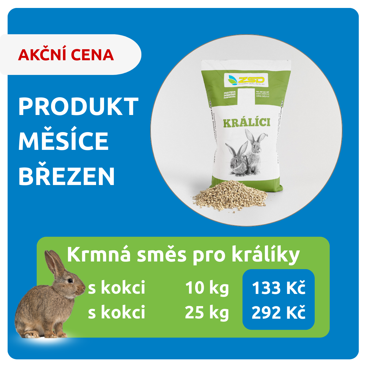 Krmná směs pro králíky 25 kg
