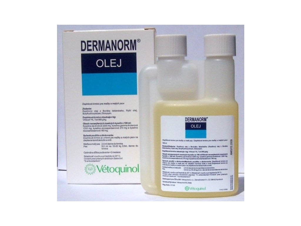 Dermanorm olej 250ml - Krmivo BARF.cz