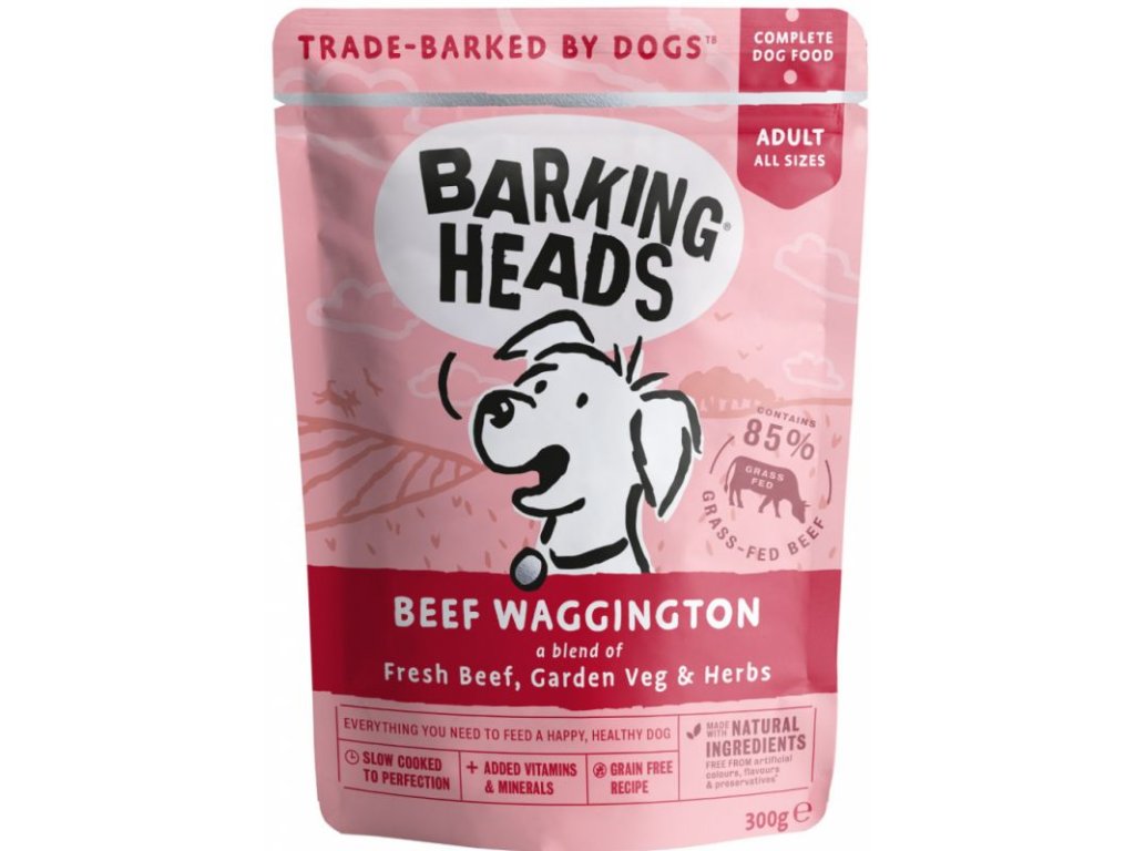 BARKING HEADS Beef Waggington 300g kapsička