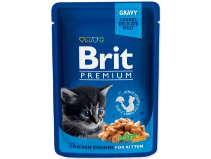 Brit Premium Cat kapsa Chicken Chunks for Kitten 100g