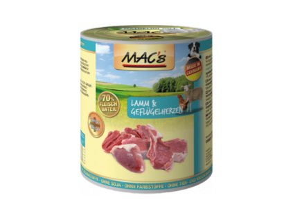 MACs Dog JEHNĚ A DRŮBEŽÍ SRDCE s rýží 800g