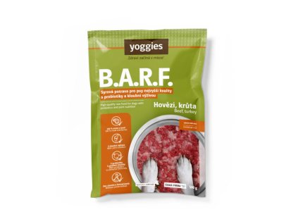 Yoggies B.A.R.F., hovězí a krůta 500g