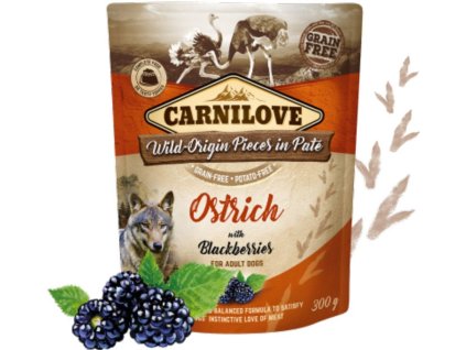 Carnilove Dog Pouch Paté Ostrich with Blackberries 300 g