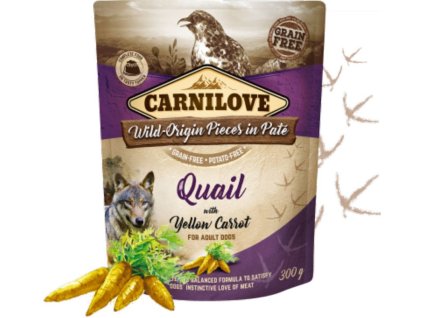 Carnilove Dog Pouch Paté Quail with Yellow Carrot 300 g