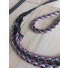 Přepínací vodítko pro psa PINK REBEL - paracord + biothane