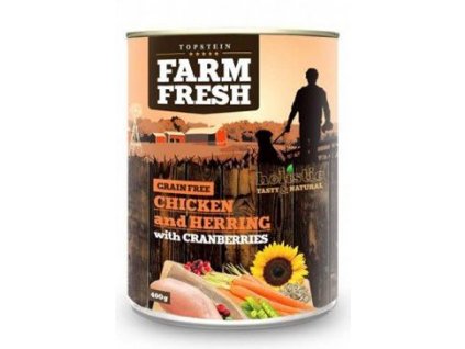 Farm Fresh Dog Chicken&Herring+Cranberries konzer 800g