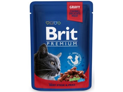 Brit Premium Cat kaps. -Gravy Beef Stew & Peas 100 g