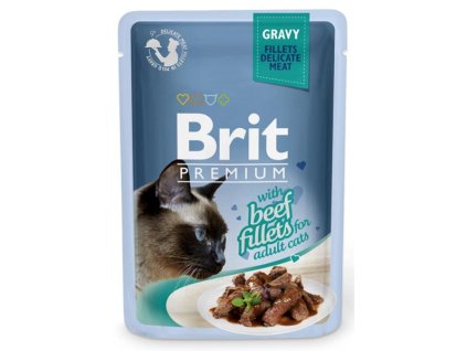 Brit Premium Cat kaps. Delicate Fillets in Gravy with Beef 85 g