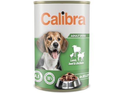 Calibra Dog konz.jehněčí+hovězí+kuře v želé 1240 g