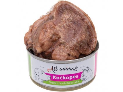 ALL ANIMALS Kočkopes konz.steak z hov.jazyka 100g